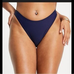 Navy Blue High-Cut Bikini Bottom